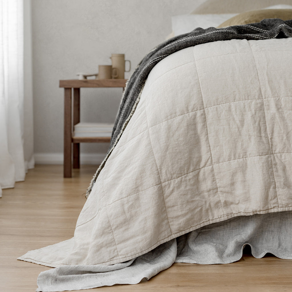 Quilted Bedcover - Natural- CULTIVER- USA