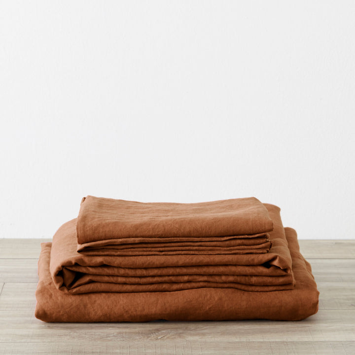 Linen Sheet Set with Pillowcases - Cedar