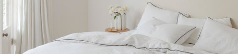 Piped Linen Duvet Covers