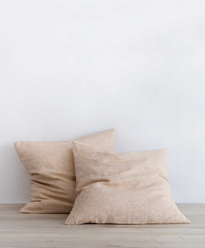 Set of 2 Linen Euro Pillowcases - Cinnamon