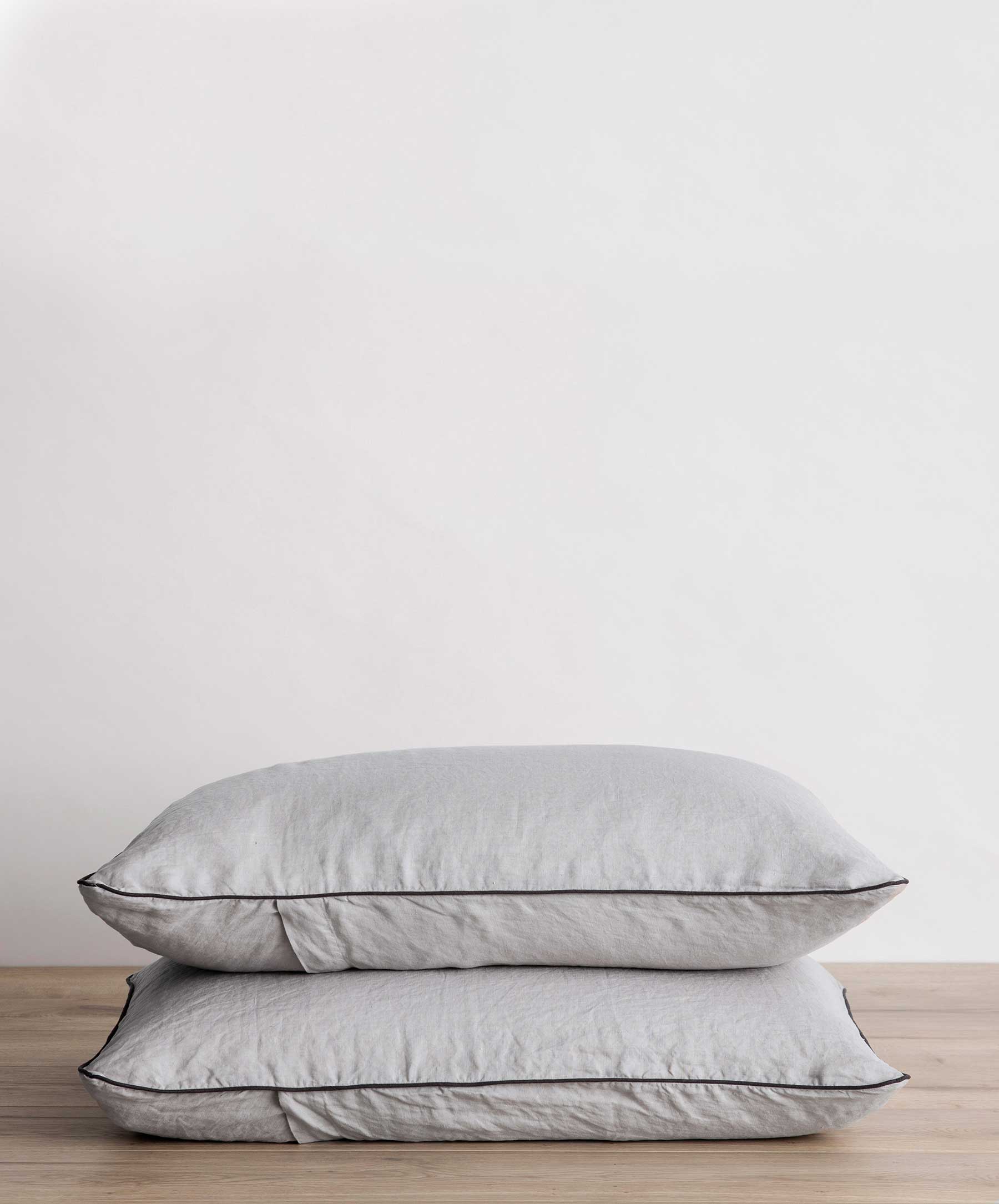 Grey linen pillow cases best sale