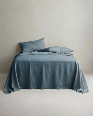 Linen Sheet Set with Pillowcases - Bluestone