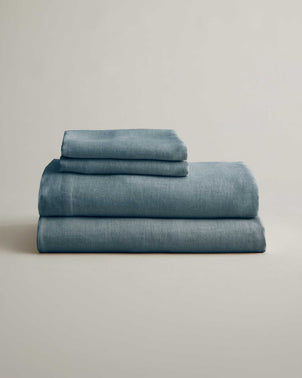 Linen Sheet Set with Pillowcases - Bluestone