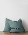 Set of 2 Linen Euro Pillowcases - Bluestone