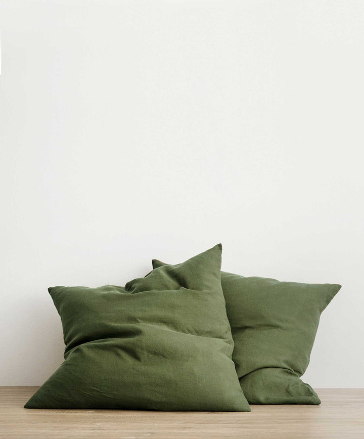 Set of 2 Linen Euro Pillowcases - Forest