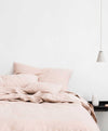 Linen Duvet Cover Set - Blush