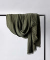 Estela Linen Waffle Throw - Forest