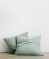 Set of 2 Linen Euro Pillowcases - Sage