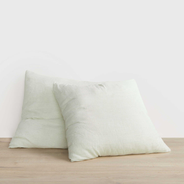 Set of 2 Linen Euro Pillowcases - Fern Stripe