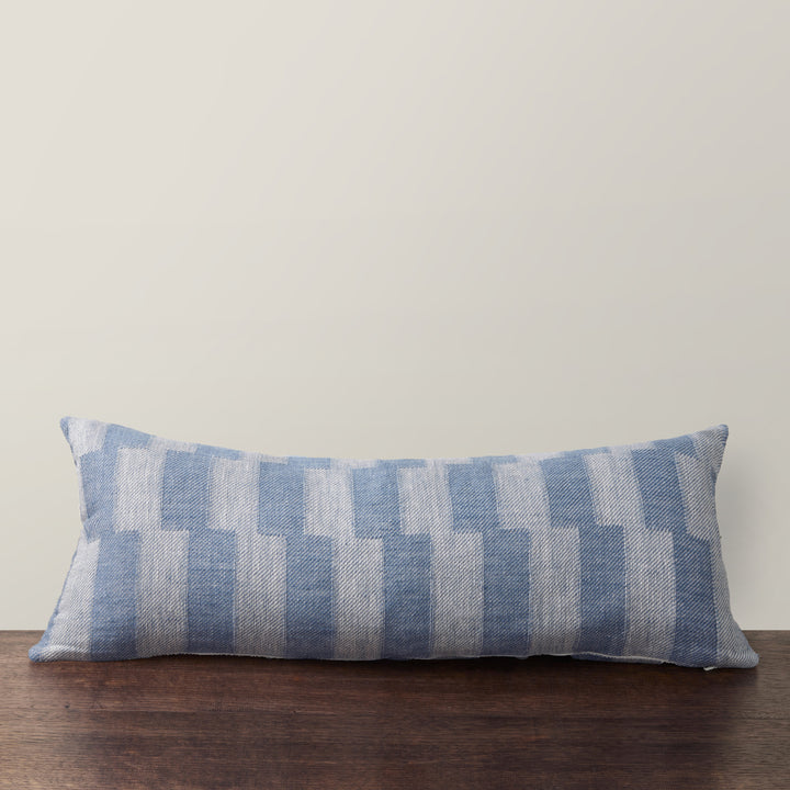 Collide Linen Cushion - Royal/Flax
