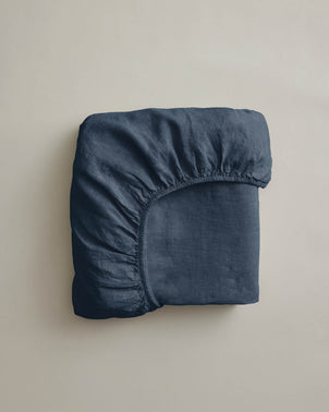 Linen Fitted Sheet - Royal