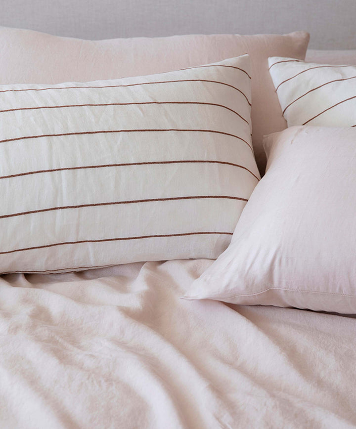 Linen Sheet Set With Pillowcases - Blush