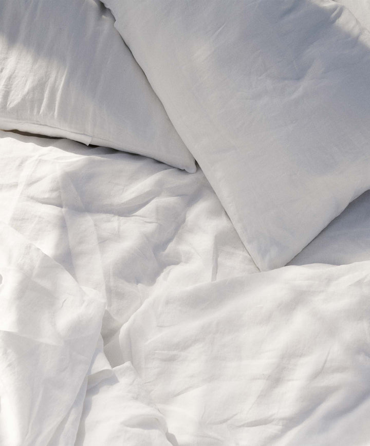 Linen Sheet Set With Pillowcases - White