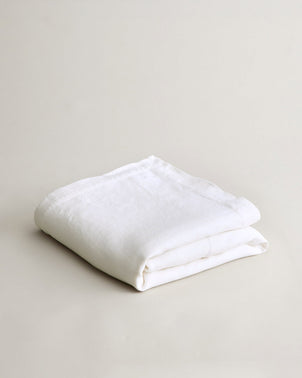 Heavyweight Linen Bedcover - White