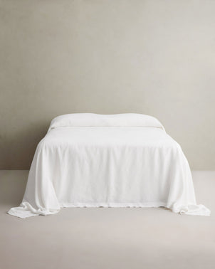 Heavyweight Linen Bedcover - White