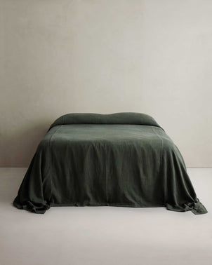 Heavyweight Linen Bedcover - Pine