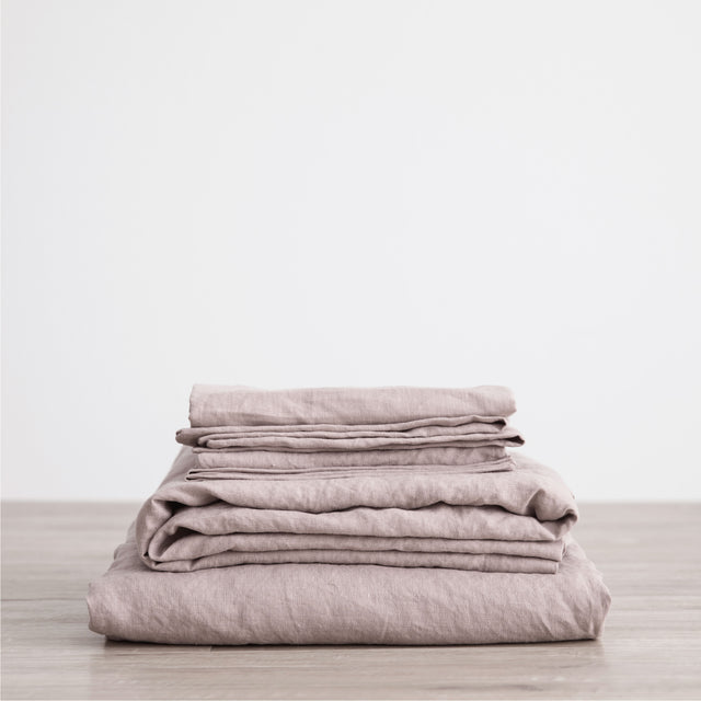 Linen Sheet Set With Pillowcases - Dusk