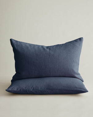 Set of 2 Linen Pillowcases - Royal