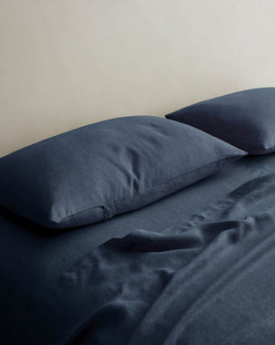Linen Fitted Sheet - Royal