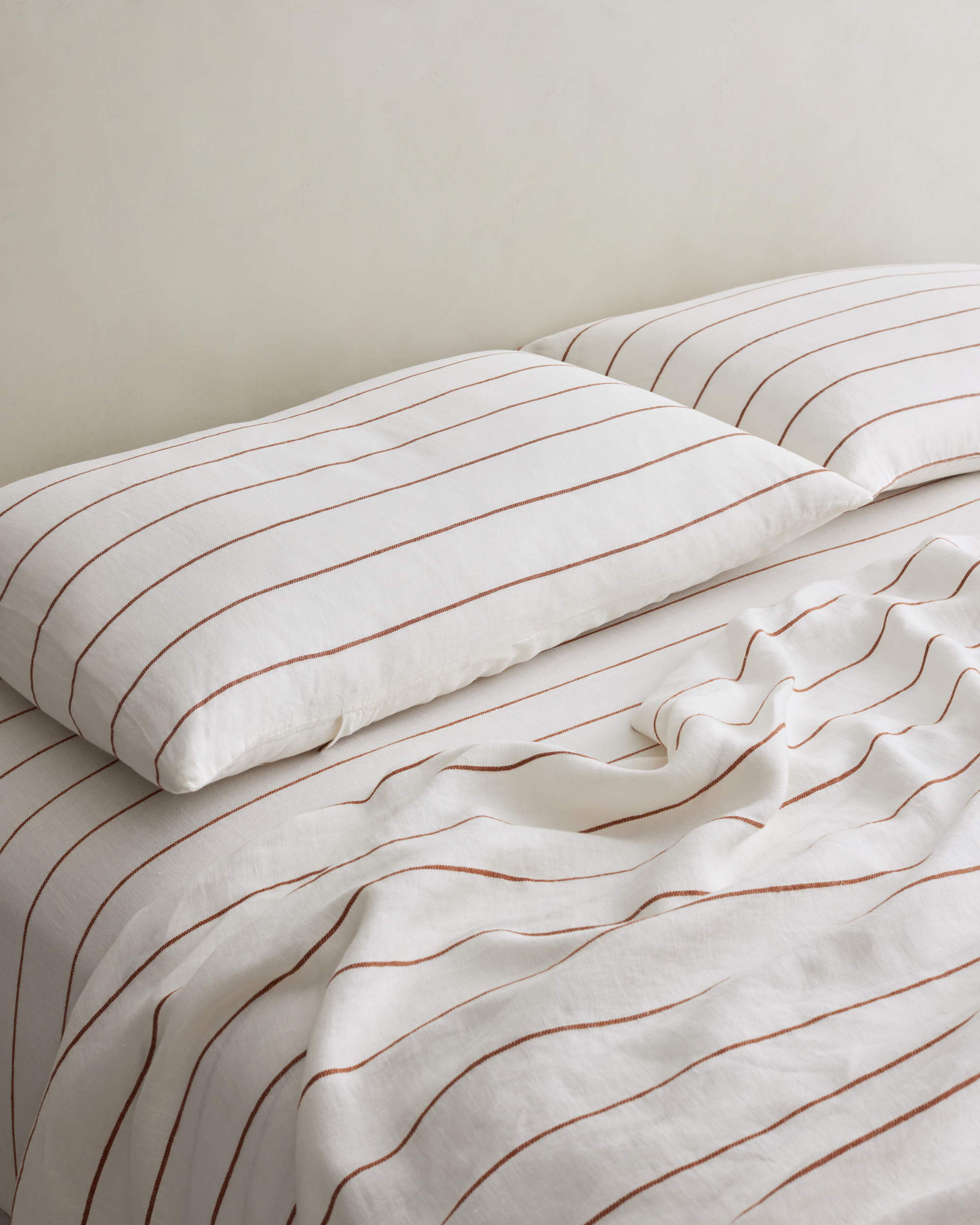 Linen Flat Sheet - Cedar Stripe | CULTIVER - USA