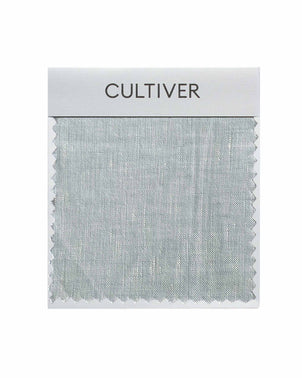 Cultiver Sky Swatch Card showcasing a soft, calming blue fabric sample for fabric and textile color reference.