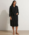 Linen Waffle Robe - Black