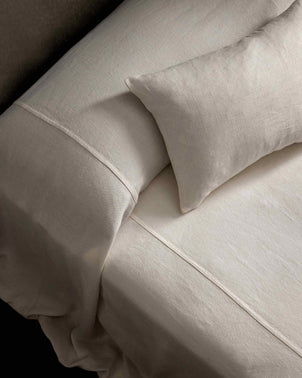 Heavyweight Linen Rectangular Cushion Cover - Ivory