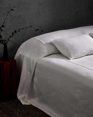 Heavyweight Linen Rectangular Cushion Cover - White