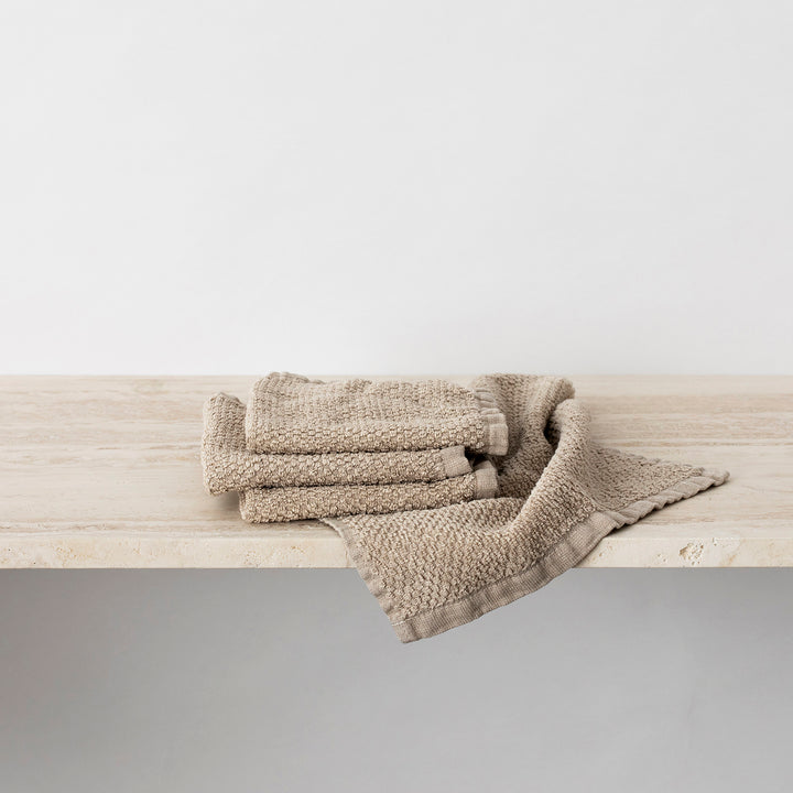 Pure Linen Wash Cloth Bundle in Natural