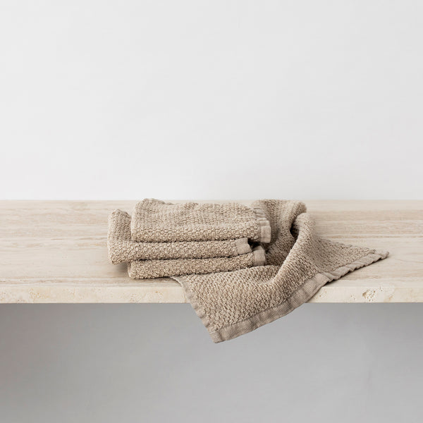 Natural Washable Bath Mat Made of Natural Linen and Waffle Fabrics 