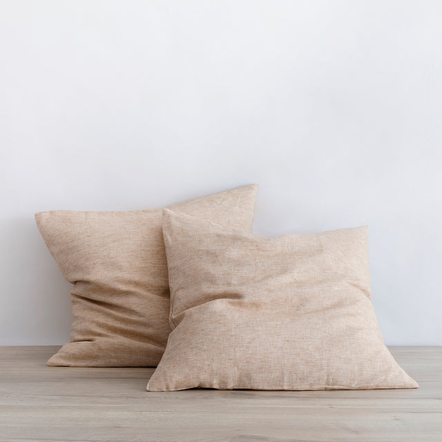 Set of 2 Linen Euro Pillowcases - Cinnamon