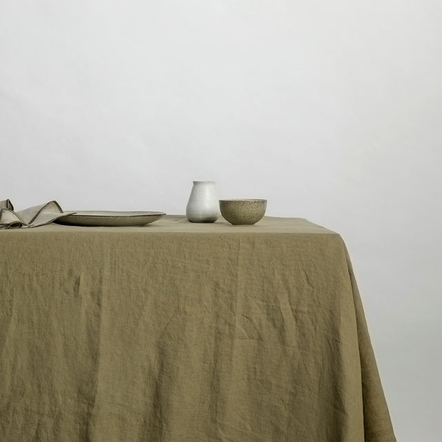Linen Tablecloth in Olive