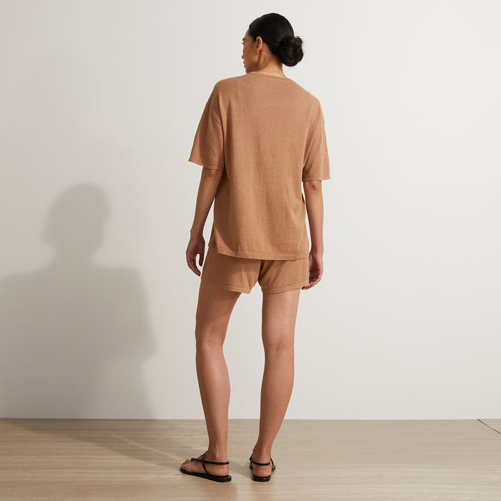 Annika Knitted Tee in Camel