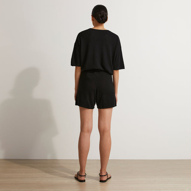 Annika Knitted Shorts in Black
