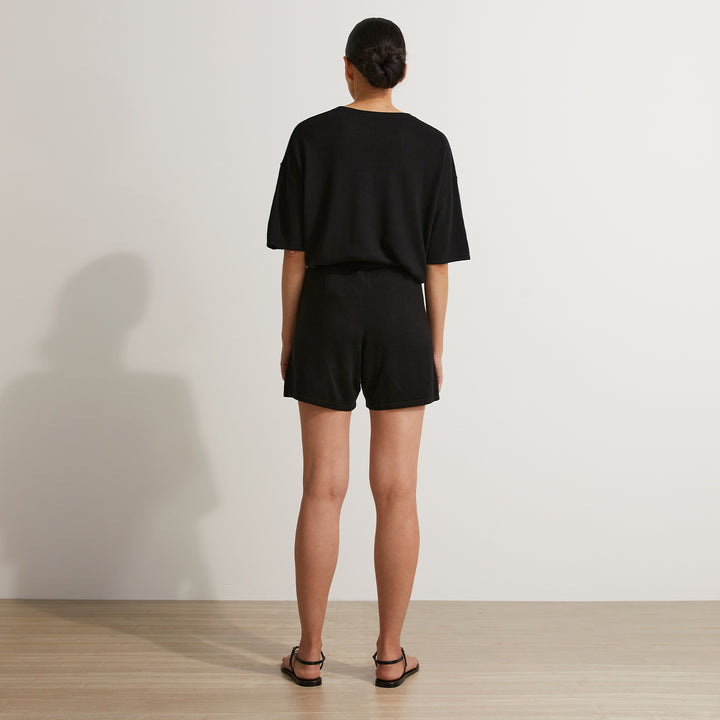 Annika Knitted Shorts - Black- CULTIVER- USA