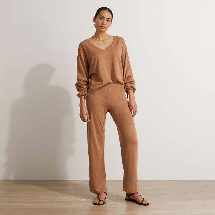 Women's Pure Cashmere Lounge Sweater Camel