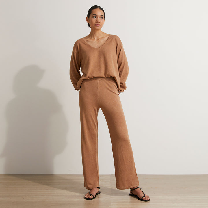 Lucky One Wide Leg Pant - Camel