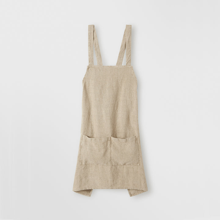 front of Jude Linen Apron in Natural