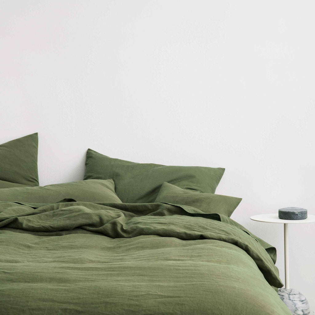 Linen Duvet Cover Set - Forest