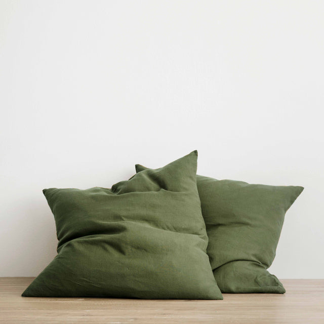 Set of 2 Linen Euro Pillowcases - Forest
