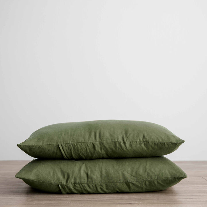 Set of 2 Linen Pillowcases - Forest