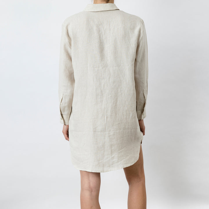 Claude Linen Shirt in Natural on model.