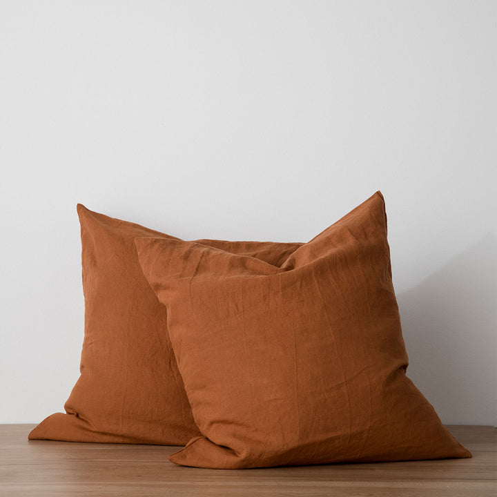 Set of 2 Linen Euro Pillowcases - Cedar
