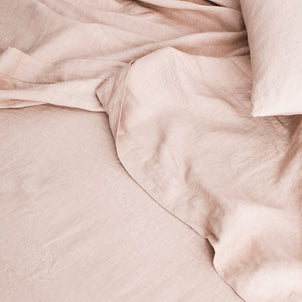 Linen Flat Sheet - Blush