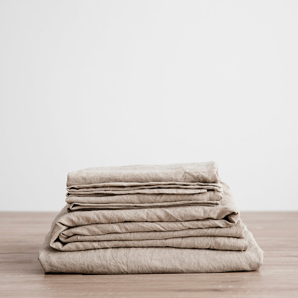 Linen Sheet Set With Pillowcases - Natural