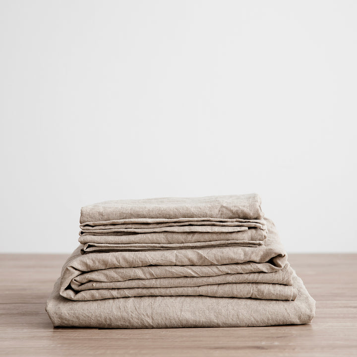 Linen Sheet Set with Pillowcases - Natural