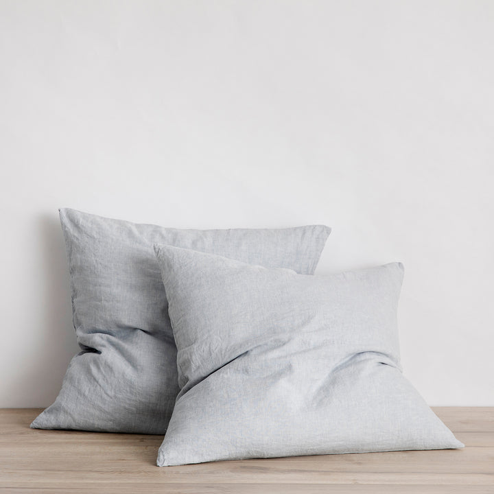 Set of 2 Linen Euro Pillowcases in Sky