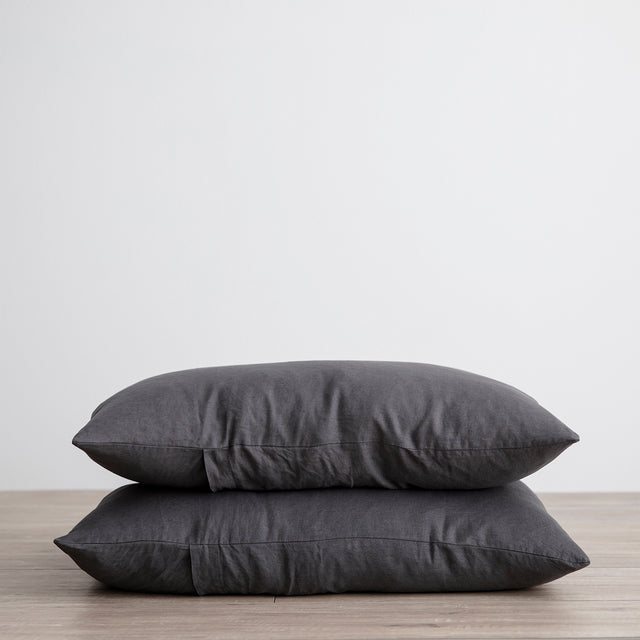 Set of 2 Linen Pillowcases - Slate