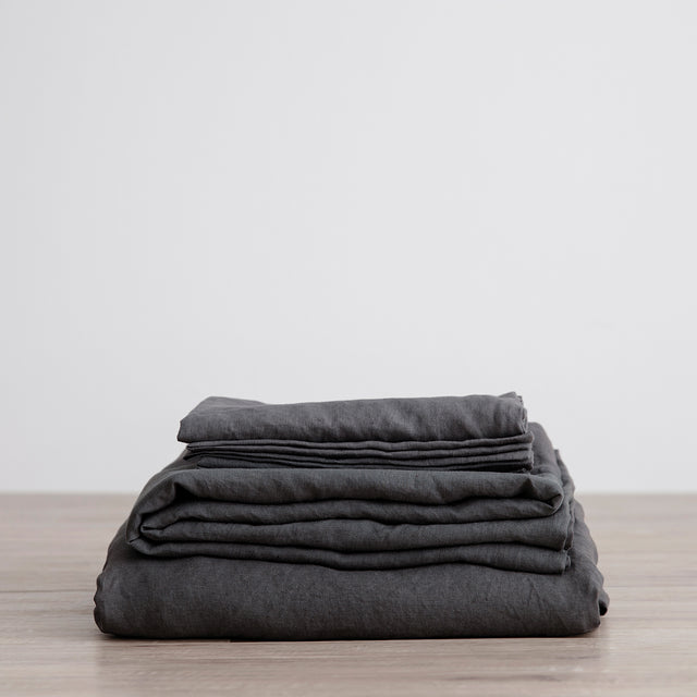 Linen Sheet Set with Pillowcases - Slate