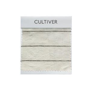 A CULTIVER Linen Swatch in Pencil Stripe